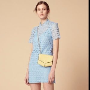 Sandro Air Lace Shift Blue Mini Dress Size US 2